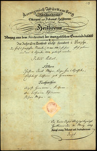 Taufeintrag für Julius Robert Mayer; 1839
(Stadtarchiv Heilbronn D032-225/10)
