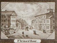 Fleinertor
Lithographie der Gebrüder Wolff
(Stadtarchiv Heilbronn E005-3003)
