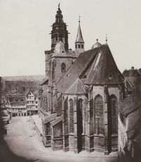 Kilianskirche und Kirchbrunnenstraße; um 1865
(Stadtarchiv Heilbronn)