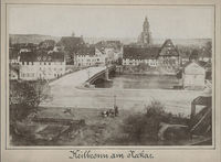 Alte und neue Neckarbrücke; um 1867
(Stadtarchiv Heilbronn)