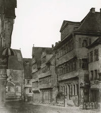 Fleiner Straße, Richtung Kilianskirche; um 1900
(Stadtarchiv Heilbronn)