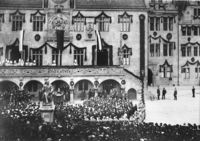 Empfang für König Wilhelm II. von Württemberg anlässlich der Feier des in Heilbronn stationierten Regiments Nr. 122; 9. November 1906